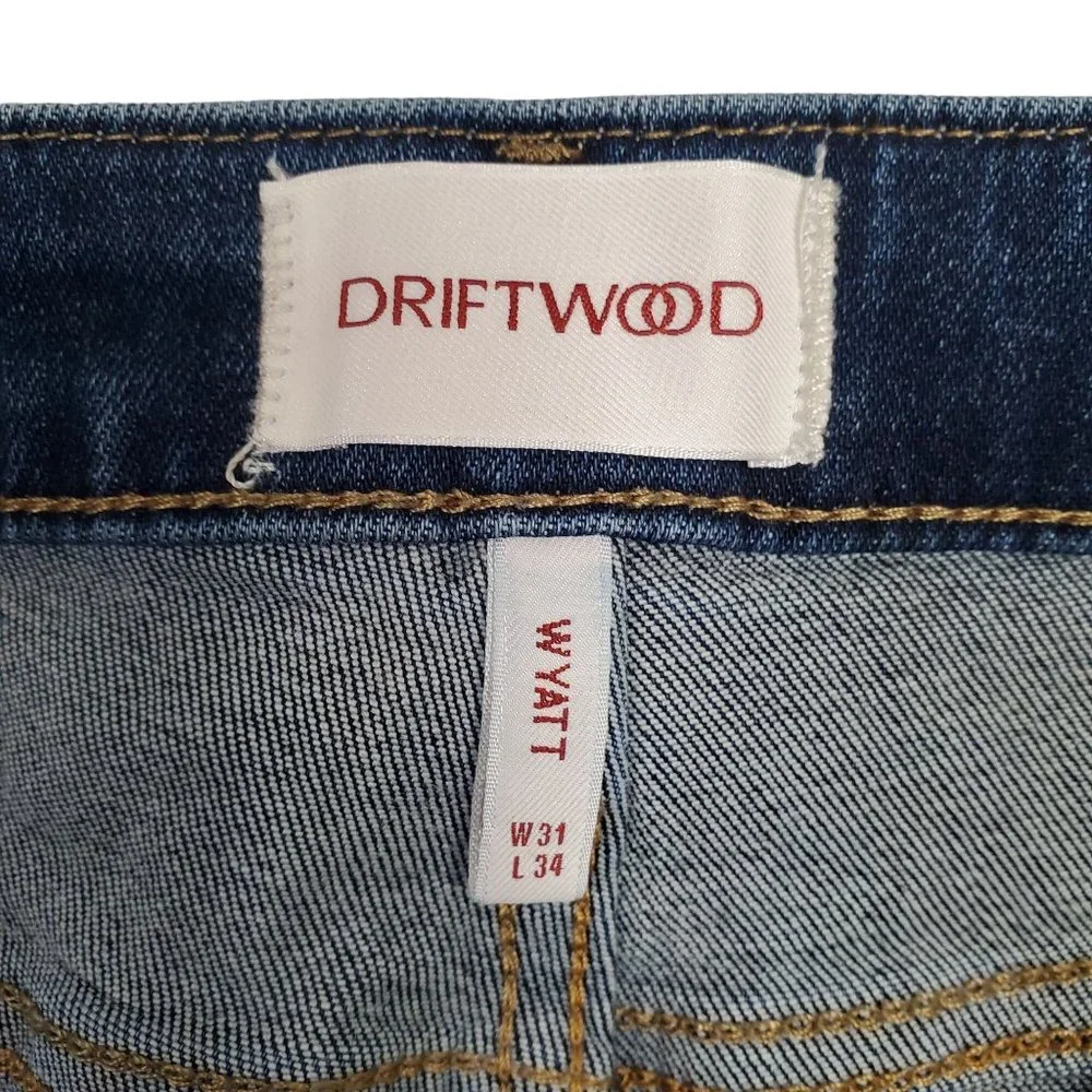 Driftwood Size 31 x 34 Jeans Wyatt Boot Trouser Denim Leopard Trim Tiger King - Picture 7 of 10
